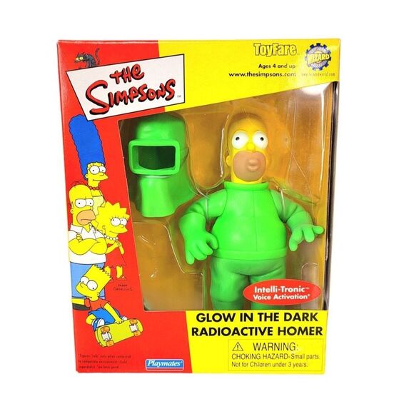 Vintage Simpsons Glow In The Dark Radioactive Homer Wizard World ToyFare Sealed - Picture 1 of 7